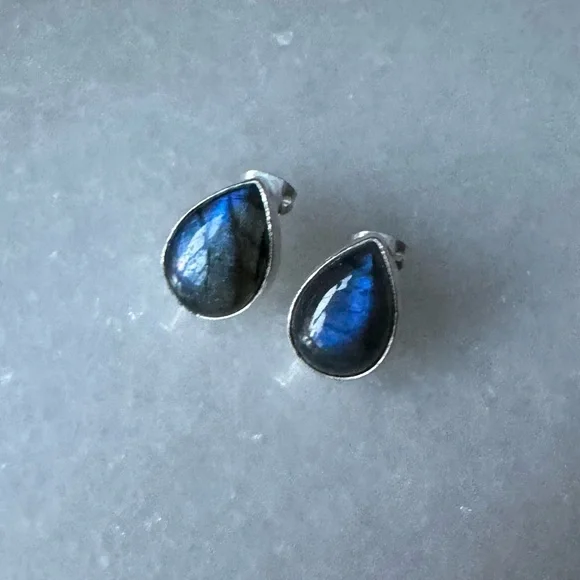 NWOT Sundance Eleusis Teardrop Earrings, Labradorite, Sterling Silver